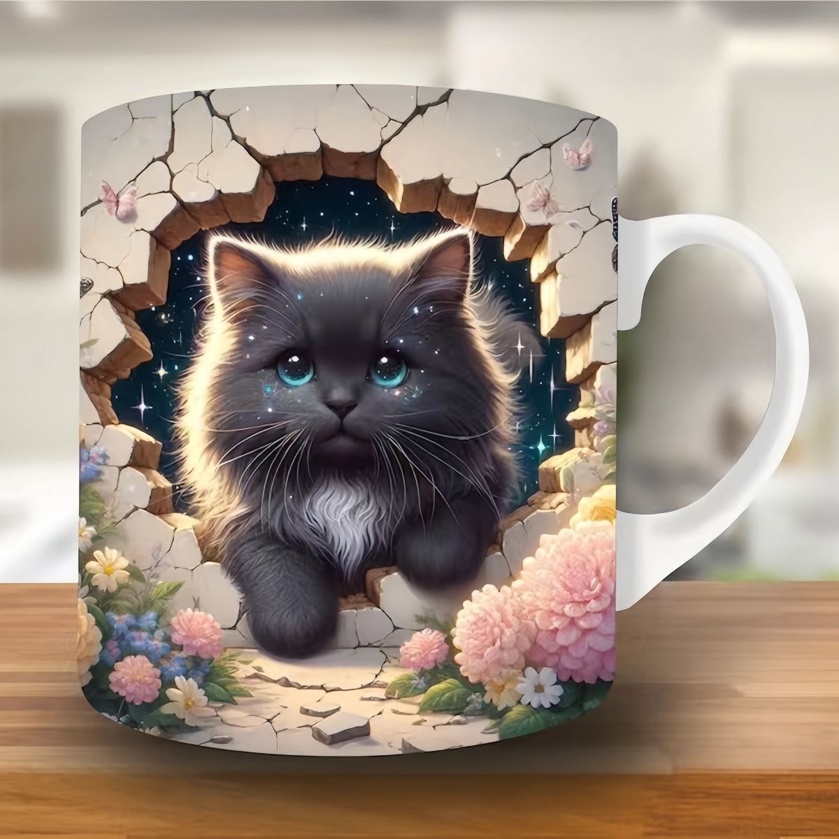 🎁Ceașcă de cafea creativă pentru pisică, cadou de sărbători