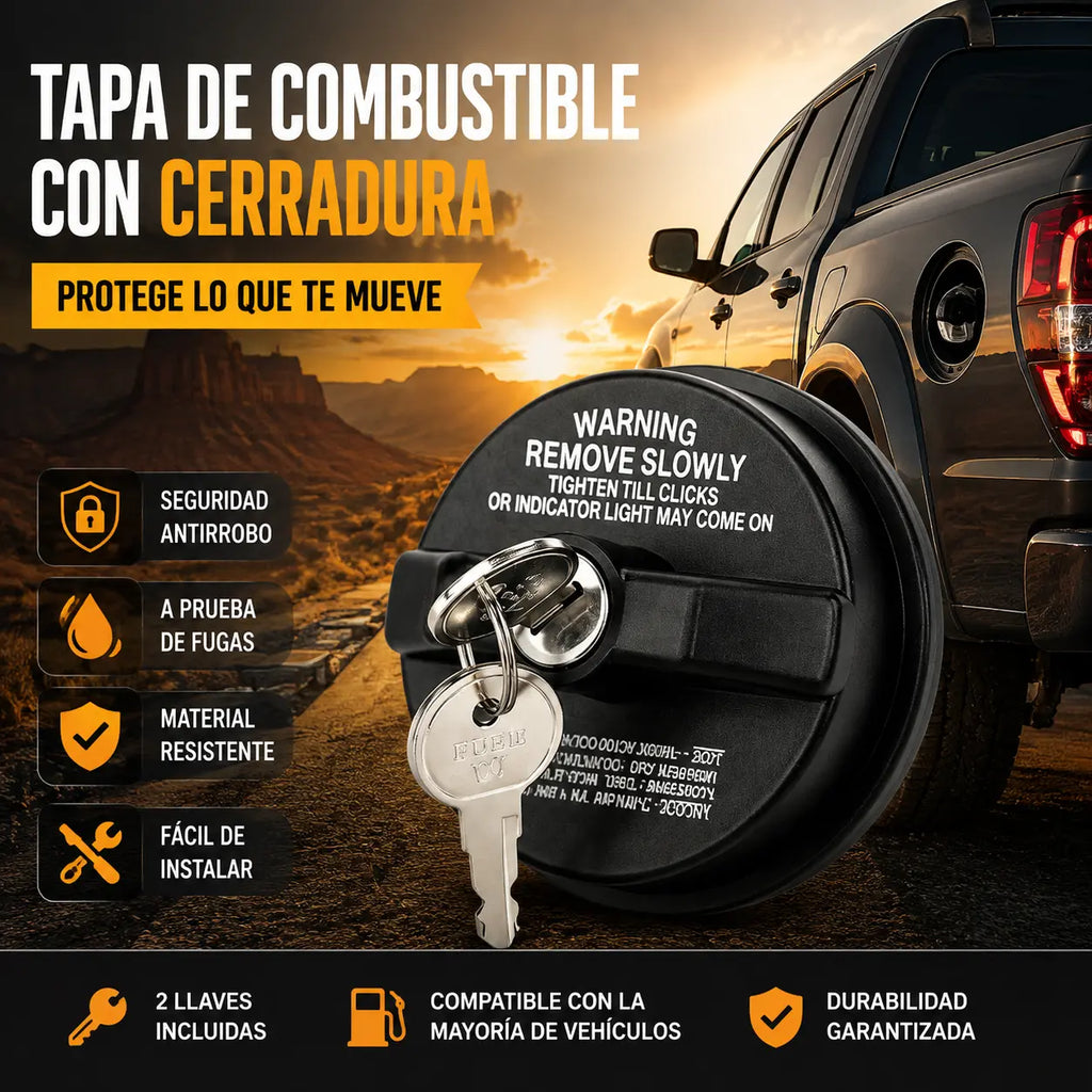 🚗🔒Capac de rezervor de combustibil rezistent și cu încuietoare (cu cheie)
