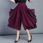 2026 New Fashion Ice Silk Pantaloni din șifon subțiri cu talie înaltă