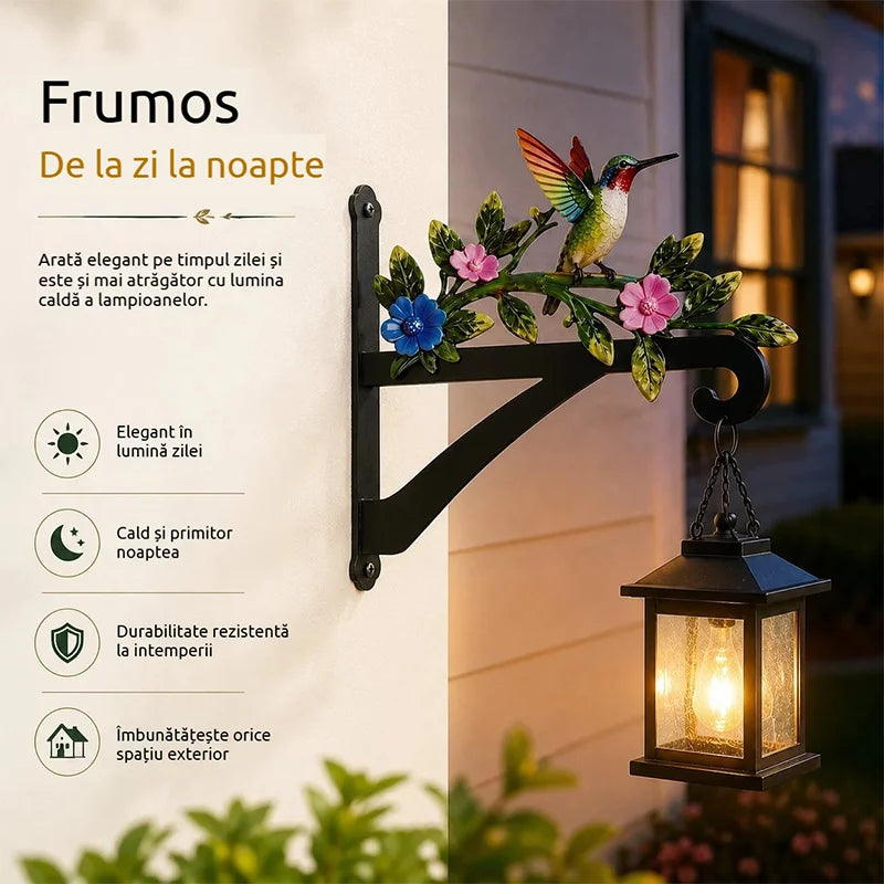 【Decorațiuni de Grădină 2026】Suport de Perete din Fier Forjat pentru Ghivece, Cârlig Decorativ Retro cu Păsări și Flori pentru Curte (6 Modele) ✨