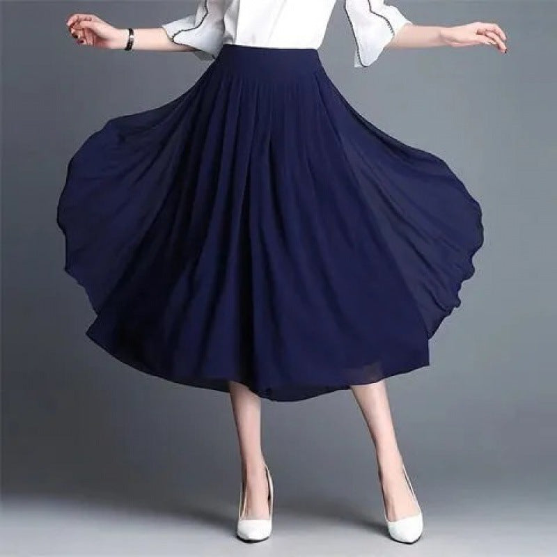 2026 New Fashion Ice Silk Pantaloni din șifon subțiri cu talie înaltă