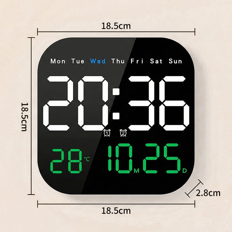 🕰️🛏️Ceas digital cu dublă utilizare pentru casă/birou – trezire delicată, spune adio alarmelor enervante / luminozitate reglabilă / funcționare silențioasă pe timp de noapte / afișaj temperatură🌙