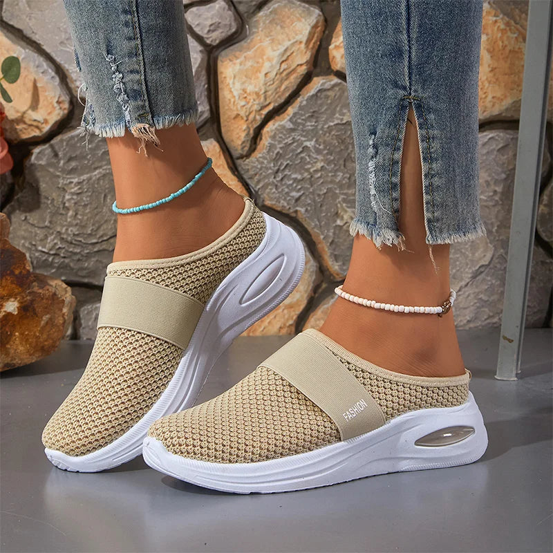 Adidași Dama Tip Saboți cu Pernă de Aer, Pantofi Sport fără Călcâi cu Plasă Respirabilă, Talpă Moale Antiderapantă, Atenuează Presiunea și Durerile de Picioare