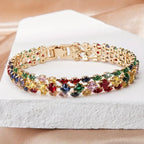 ✨Brățară cu zirconiu cubic geometric, în stil boem, colorată