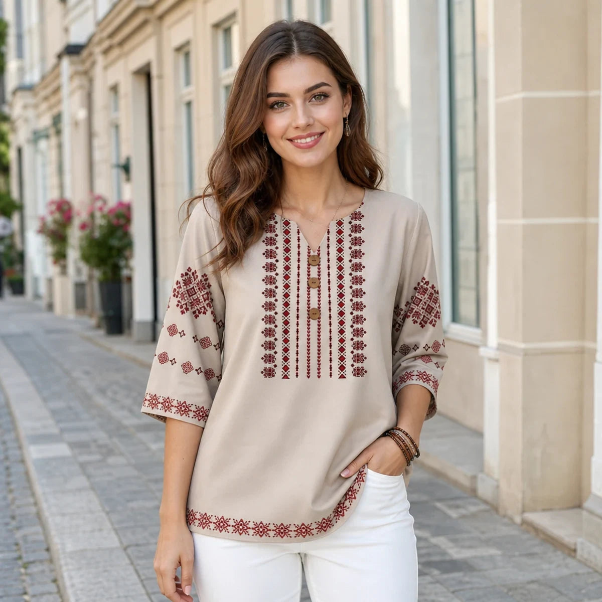 【Mărimi mari】Tricou la modă cu imprimeu retro