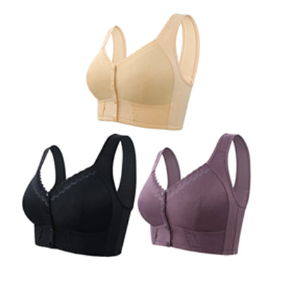 (3/6buc）💕🎁【45kg-155kg】Sutien supradimensionat, respirabil, din bumbac moale, cu nasturi frontali