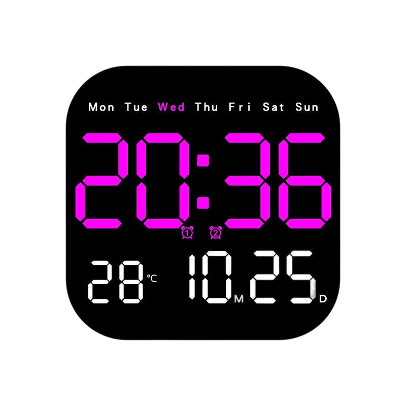 🕰️🛏️Ceas digital cu dublă utilizare pentru casă/birou – trezire delicată, spune adio alarmelor enervante / luminozitate reglabilă / funcționare silențioasă pe timp de noapte / afișaj temperatură🌙