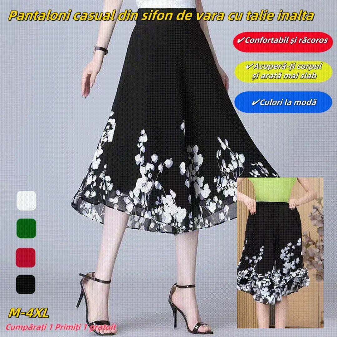 💃🔥2026 pantaloni pantaloni de vară noi de damă, din șifon subțire, tăiați casual, cu talie înaltă (40kg-90kg)