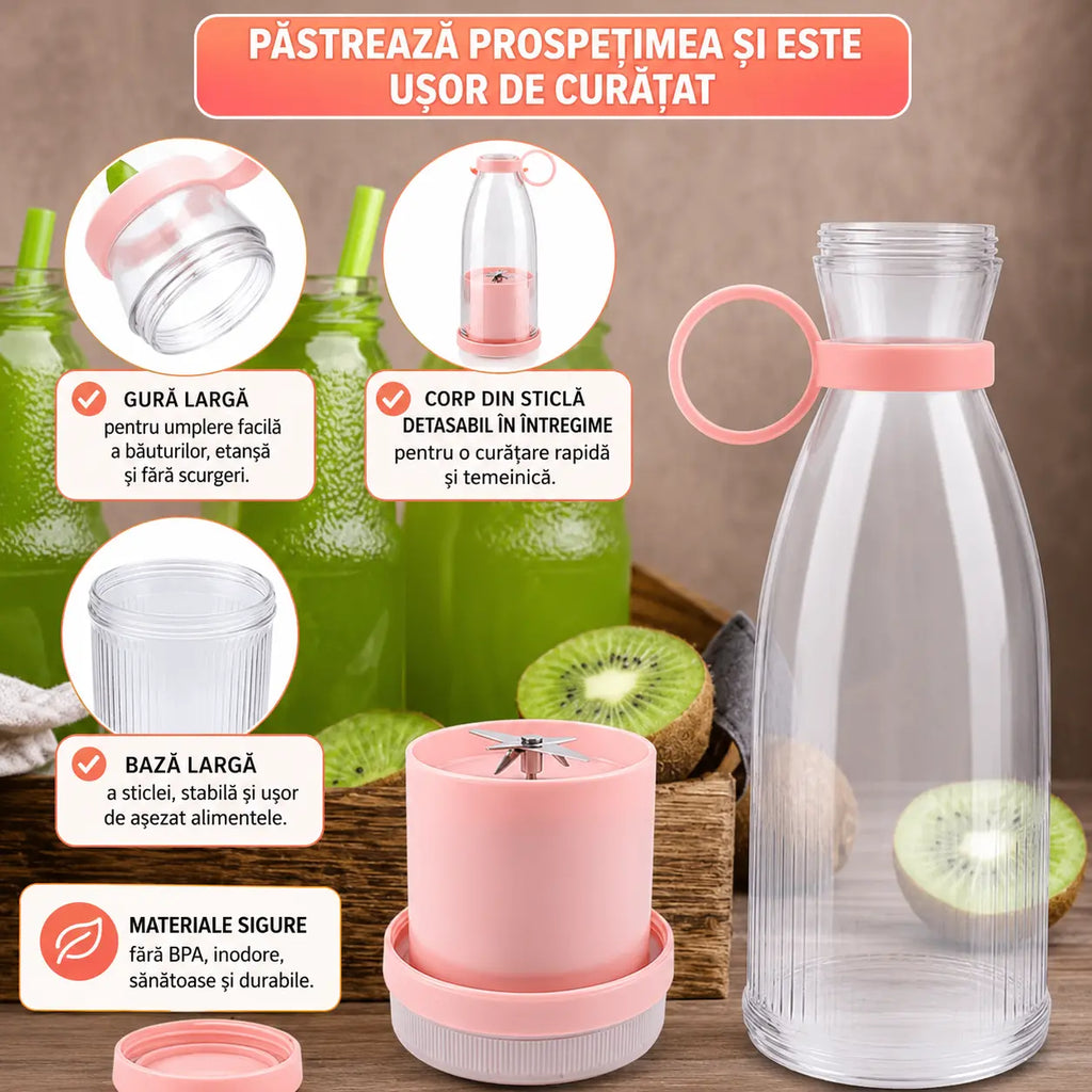 ✨🍎Przenośna sokowirówka – zabierz ją ze sobą wszędzie i ciesz się świeżymi, zdrowymi sokami z owoców i warzyw o każdej porze.