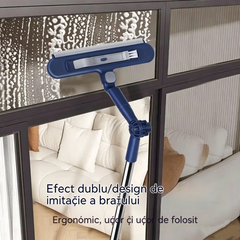 🧼✨ Curățător de geamuri 2 în 1 cu două fețe și mâner extensibil, ideal pentru curățarea geamurilor la clădiri înalte