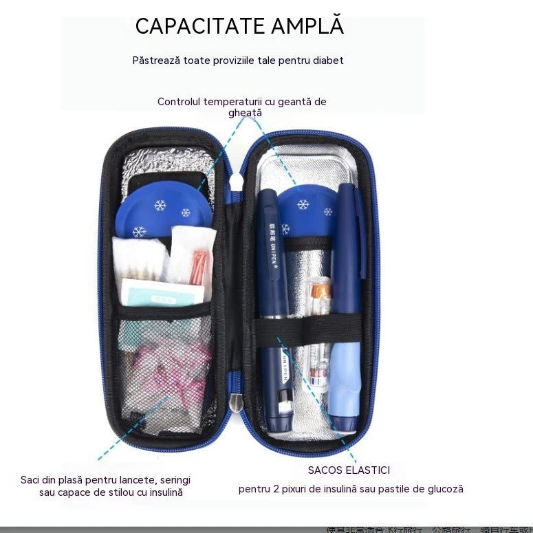 ❄️🧳 Geantă frigorifică de călătorie pentru insulină, cu afișaj de temperatură 📊