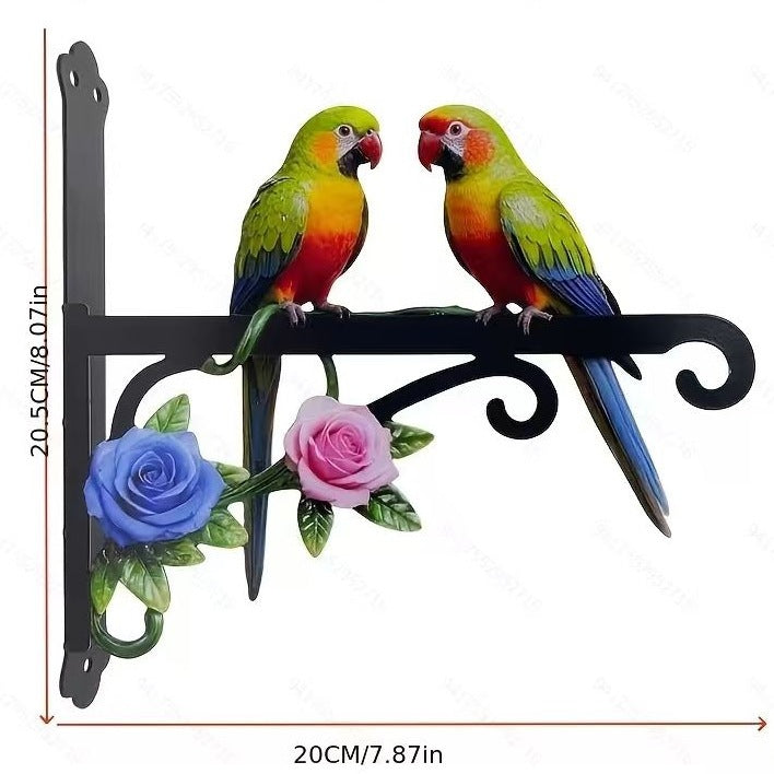【Decorațiuni de Grădină 2026】Suport de Perete din Fier Forjat pentru Ghivece, Cârlig Decorativ Retro cu Păsări și Flori pentru Curte (6 Modele) ✨