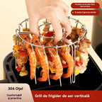 🍢🍖🍗Grătar din oțel inoxidabil 304 cu 24 de țepușe pentru cuptor cu aer cald