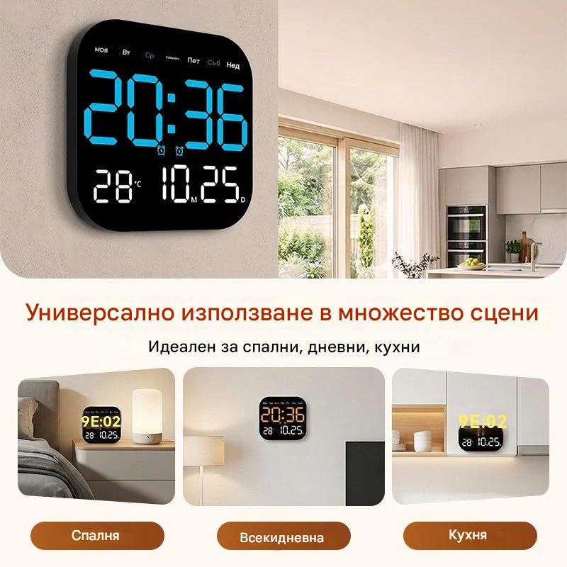 🕰️🛏️Ceas digital cu dublă utilizare pentru casă/birou – trezire delicată, spune adio alarmelor enervante / luminozitate reglabilă / funcționare silențioasă pe timp de noapte / afișaj temperatură🌙