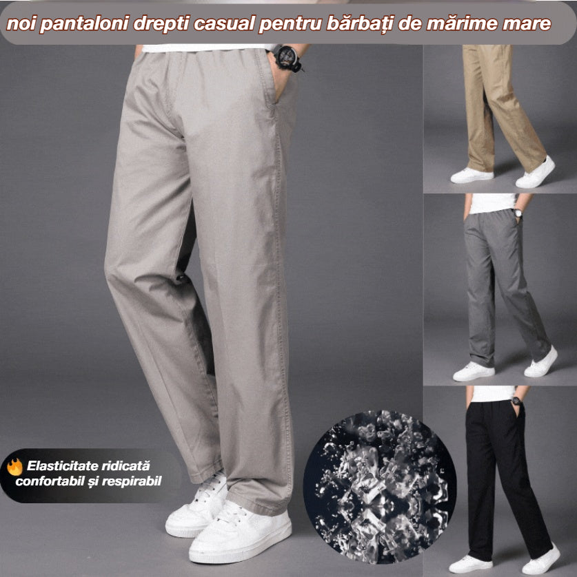 🏆【50-130KG】noi pantaloni drepti casual pentru bărbați de mărime mare