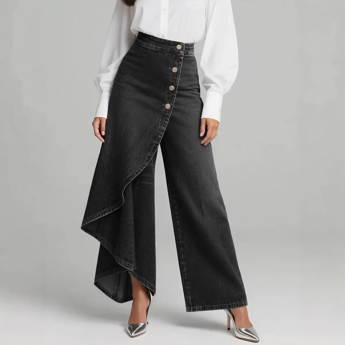 🥇Spodnie jeansowe damskie z wysokim stanem, luźny krój, wygodne w noszeniu, elegancki i modny design