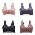 👙✨【Set 4 piese】Sutien damă confortabil, fără cusături, din dantelă elegantă