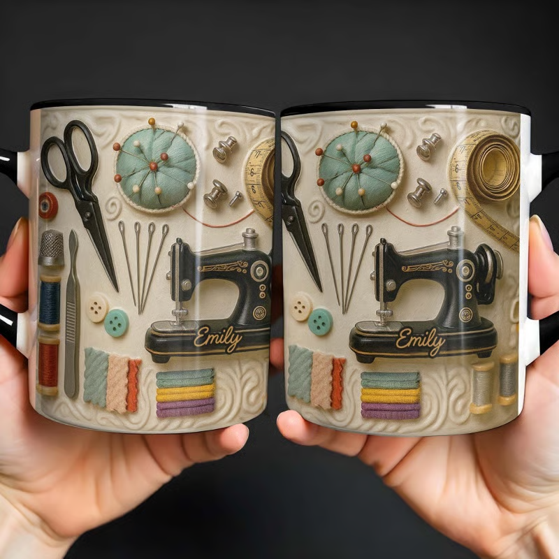 🧵☕ Cană pentru cusut: cadoul perfect pentru sufletele creative care iubesc cusutul