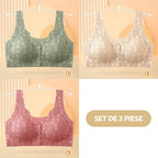 😍【Pachet de 3 bucăți】Sutien fără fir pentru femei cu nasturi în față ❤️【40-100kg】