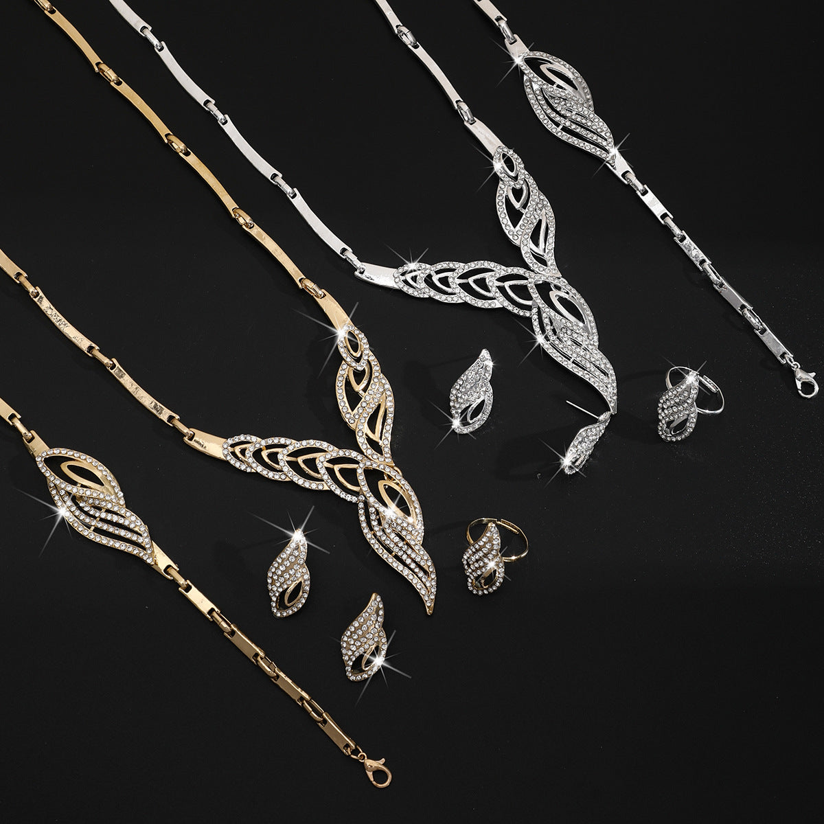 【Inel + Brățară + Cercei + Colier】Set de bijuterii în stil boho, creativ și unic, în stil minimalist.