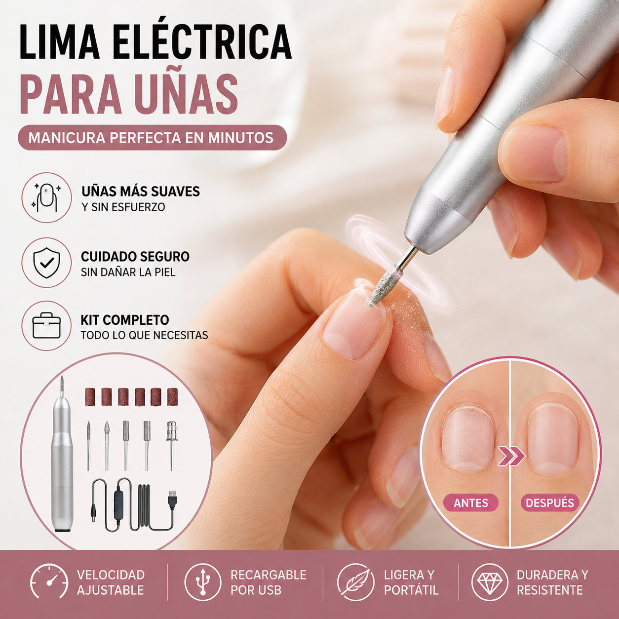 💅👍 Pilă electrică de unghii pentru tratamentul onicomicozei