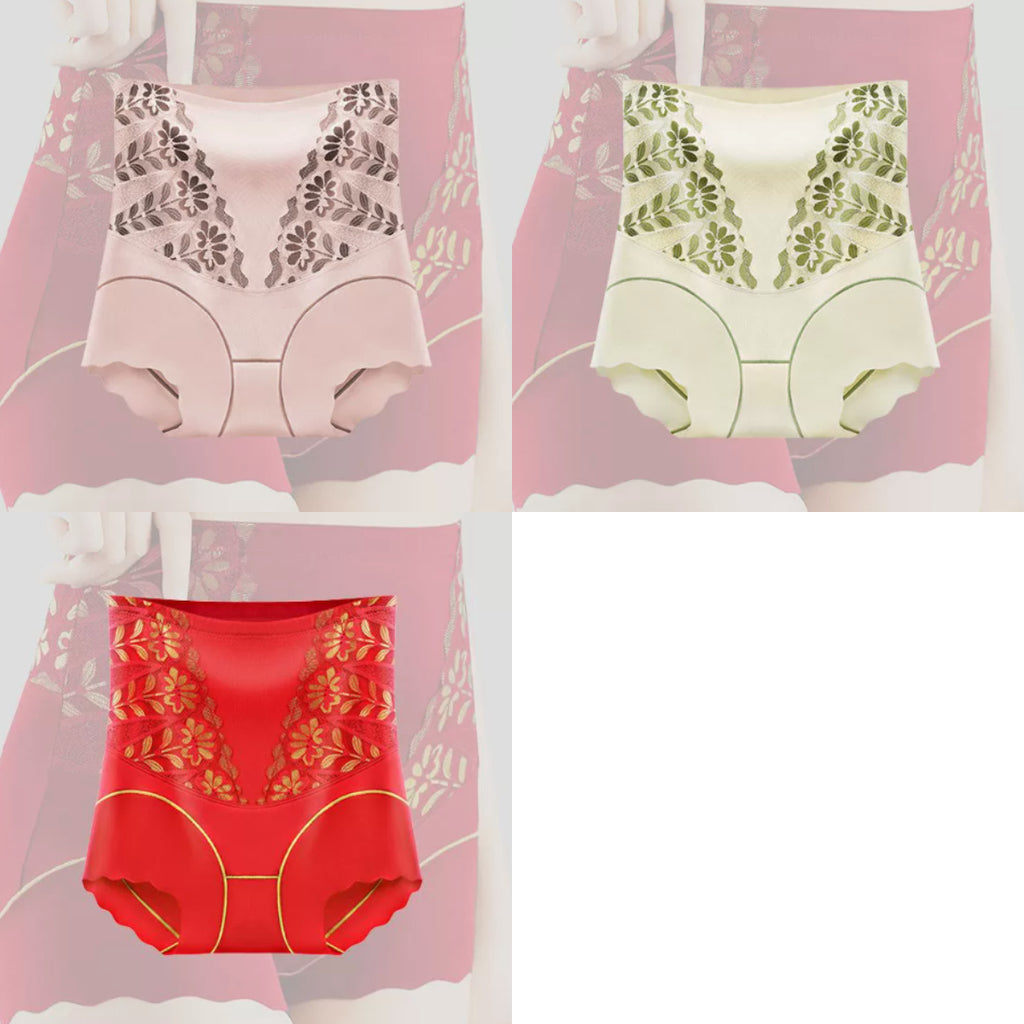 🌸【Set de 5 bucăți】Chiloți confortabili antibacterieni cu talie înaltă Tummy Tuck 👙💖