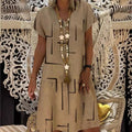 🏆👗【S-5XL】Rochie imprimată din bumbac cu decolteu în V