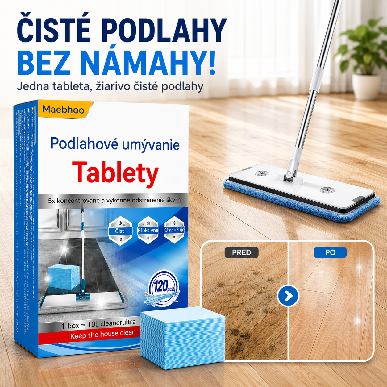 💦🏡【120 de șervețele】Șervețele solubile în apă pentru curățarea podelelor