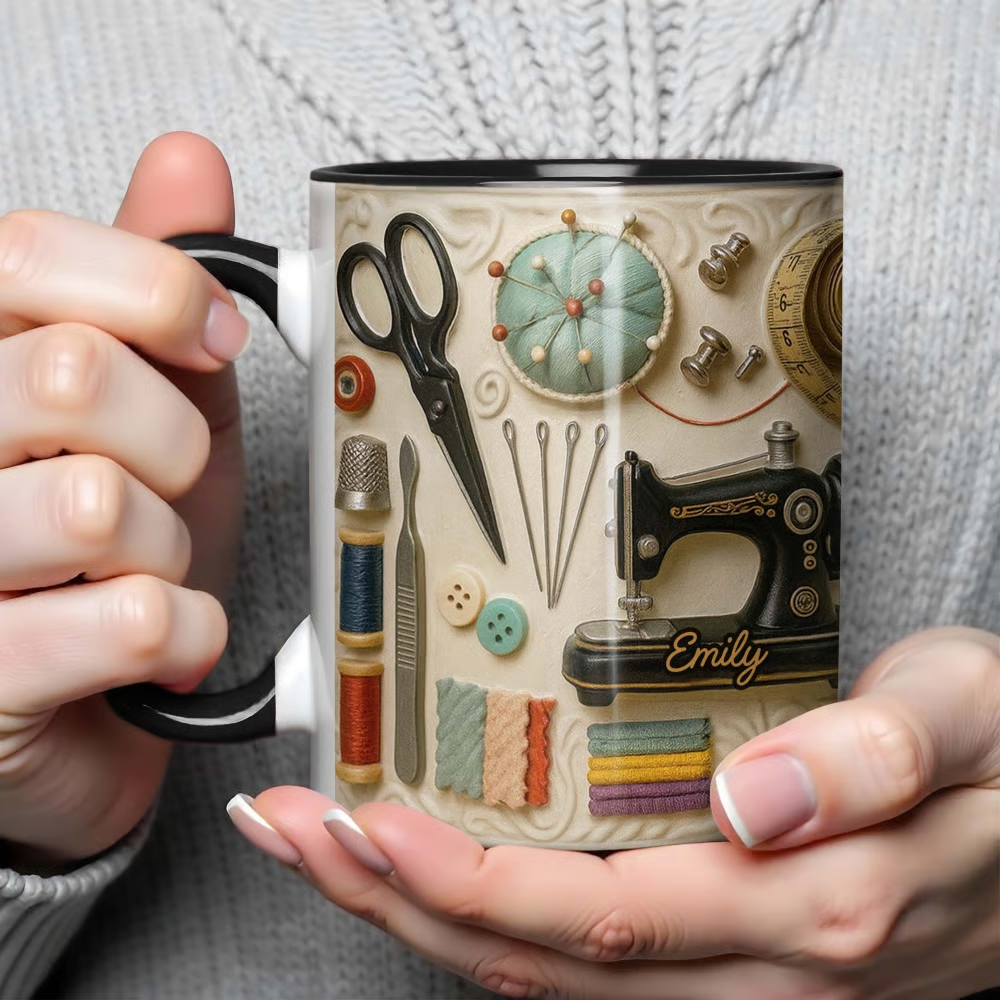 🧵☕ Cană pentru cusut: cadoul perfect pentru sufletele creative care iubesc cusutul