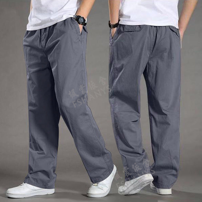 🏆【50-130KG】noi pantaloni drepti casual pentru bărbați de mărime mare