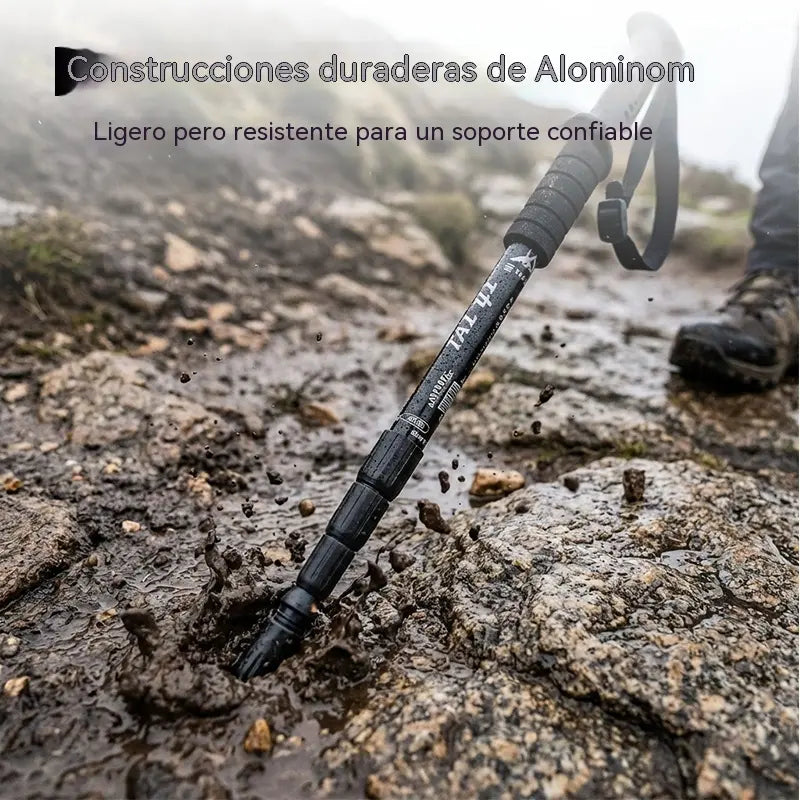 Băț de trekking reglabil din aliaj de aluminiu: durabil, cu absorbție a șocurilor și ușor.