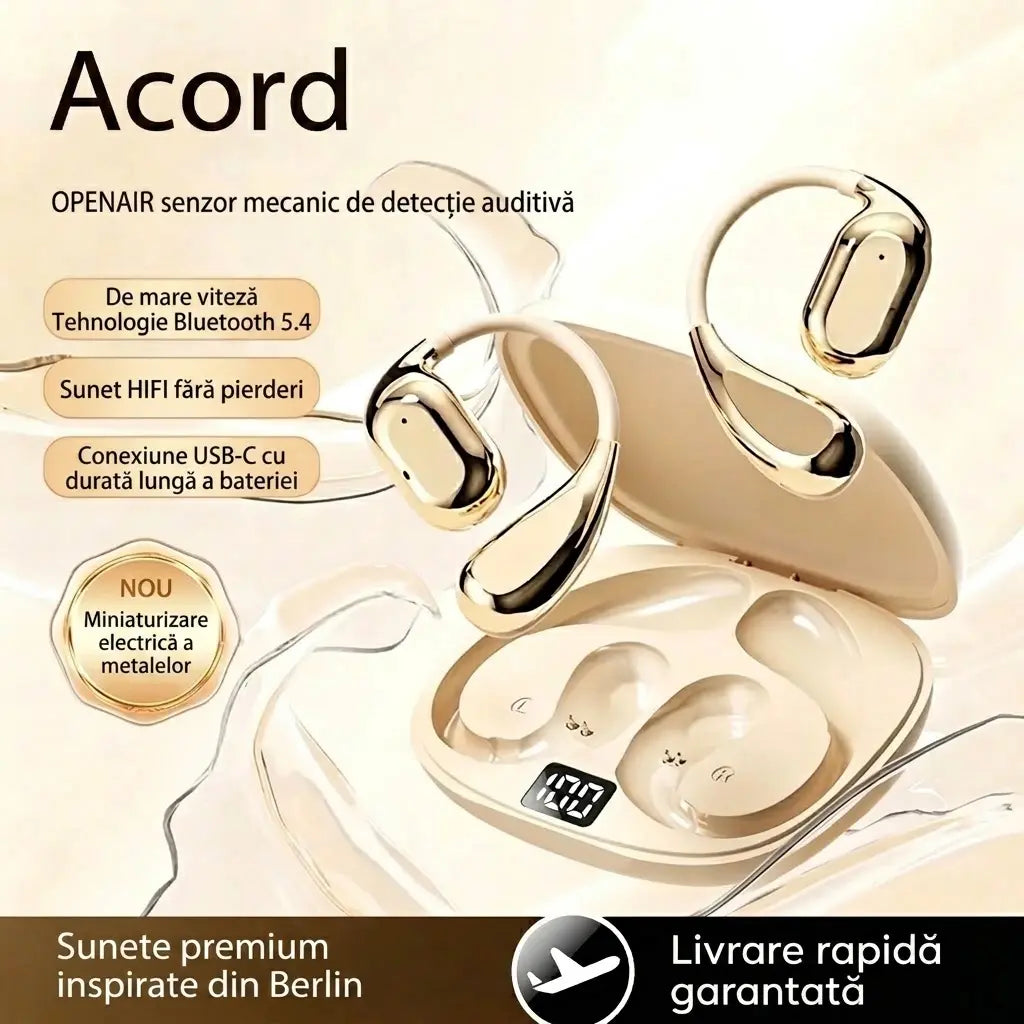 🔋 Căști wireless Bluetooth fără dopuri intraauriculare, cu cârlig pentru ureche și tehnologie de conducție osoasă 🎙️🎧