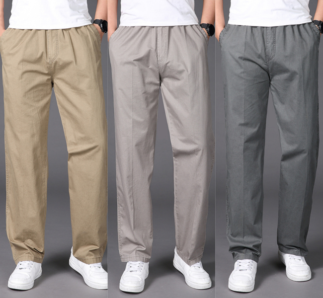 🏆【50-130KG】noi pantaloni drepti casual pentru bărbați de mărime mare