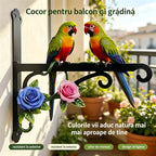 【Decorațiuni de Grădină 2026】Suport de Perete din Fier Forjat pentru Ghivece, Cârlig Decorativ Retro cu Păsări și Flori pentru Curte (6 Modele) ✨