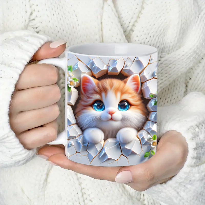 🎁Ceașcă de cafea creativă pentru pisică, cadou de sărbători