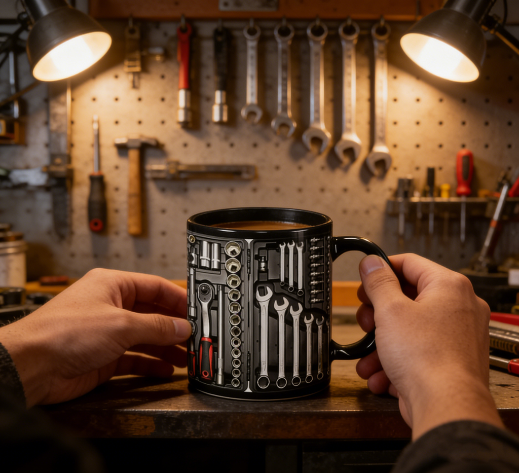🔥☕Set compus dintr-o cană de cafea și unelte pentru mecanici auto