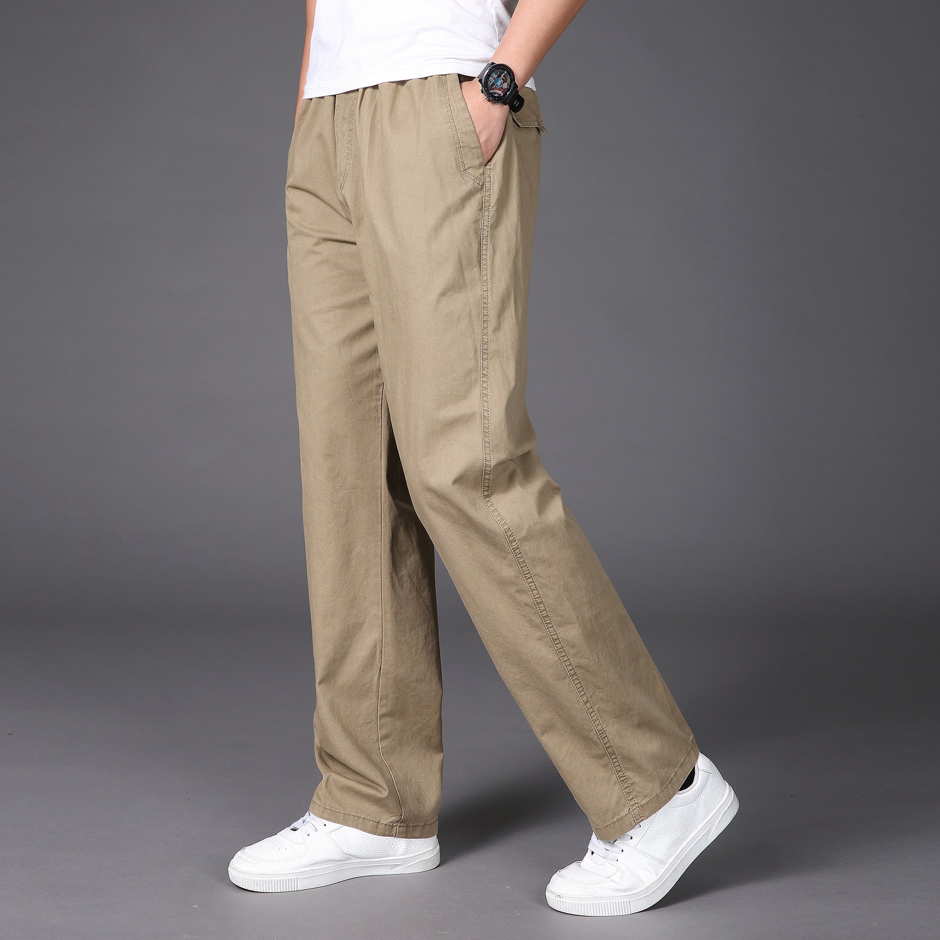 🏆【50-130KG】noi pantaloni drepti casual pentru bărbați de mărime mare