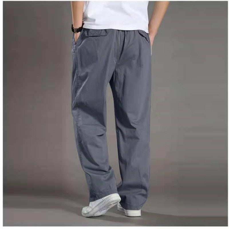 🏆【50-130KG】noi pantaloni drepti casual pentru bărbați de mărime mare