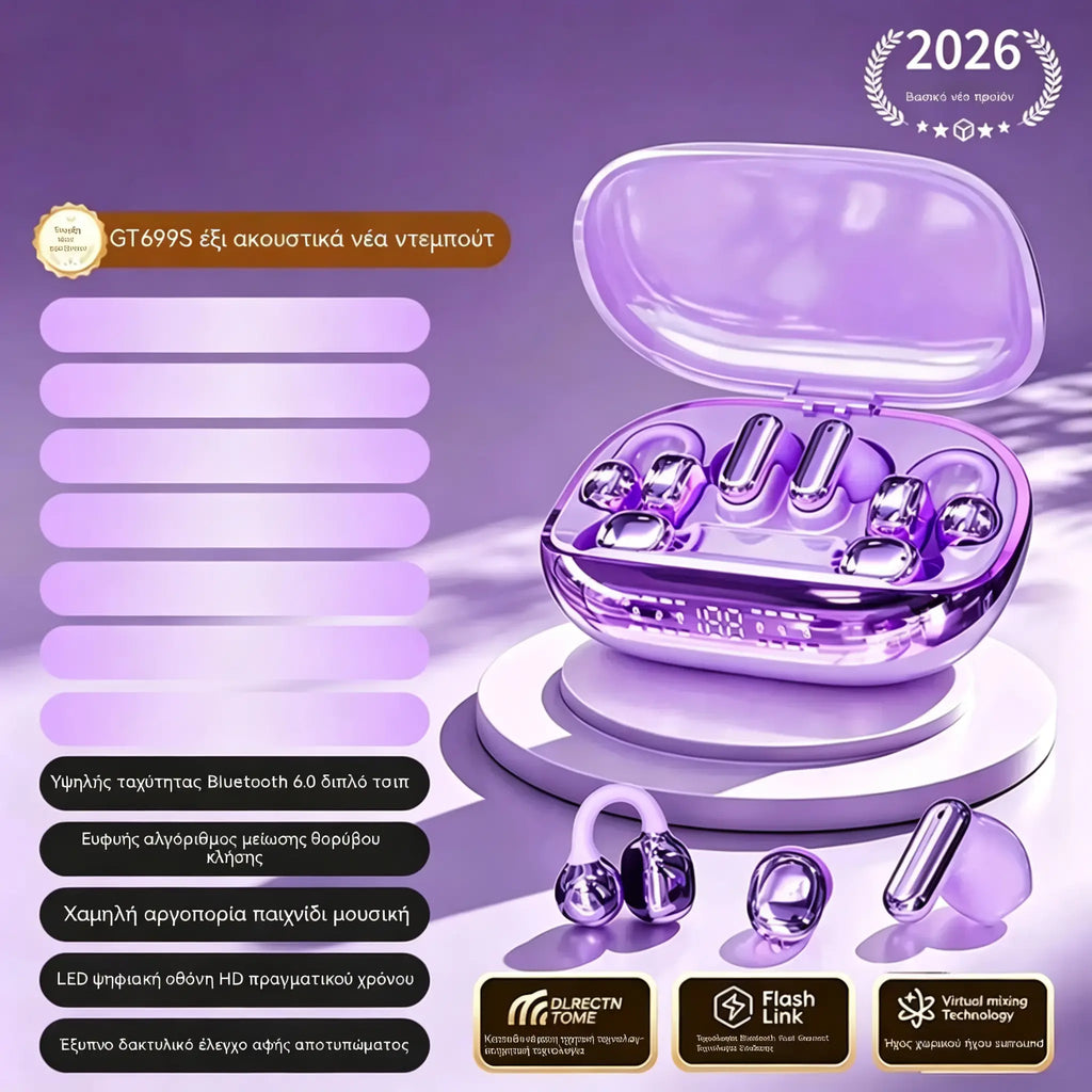 Căști wireless 6-în-1 GT699S, cu stiluri multiple și carcasă de urgență ✨