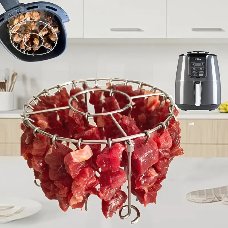 🍢🍖🍗Grătar din oțel inoxidabil 304 cu 24 de țepușe pentru cuptor cu aer cald