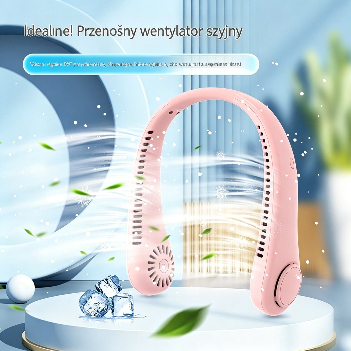 🌬️ Ventilator portabil USB pentru gât – răcoare mereu la îndemână!