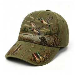 【Stil Retro American】Șapcă de Baseball „Duck Hunting Wild & Ready”, Imprimeu Grafic Vânătoare de Rațe, Ajustabilă, Stil Vintage Outdoor (5 Culori) ✨