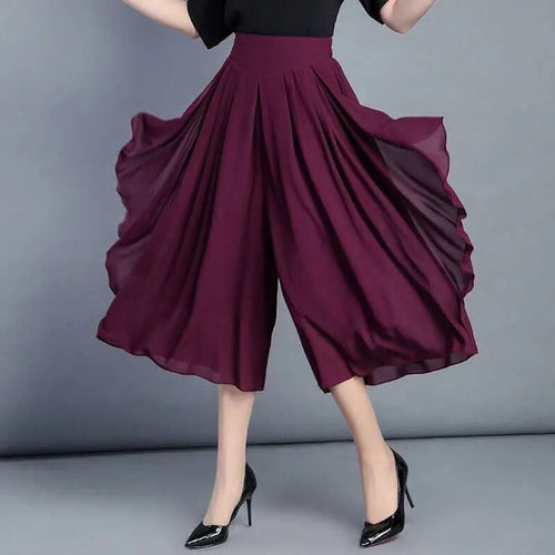 2026 New Fashion Ice Silk Pantaloni din șifon subțiri cu talie înaltă