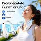 💨 Ventilator Portabil pentru Gât cu Aer Condiționat – Extrem de Silențios, Portabil și Rotativ la 360° – Ideal pentru Vară 🌞