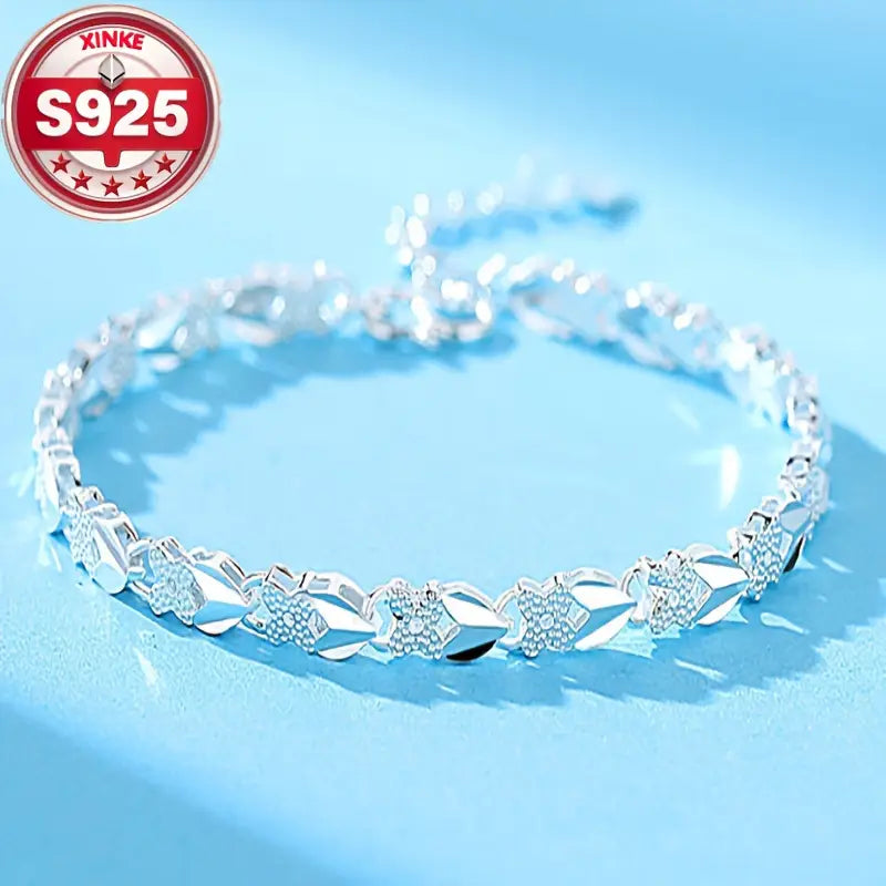 😀👉【Cumpărați unul și primiți unul gratuit】💖🍀Brățară de mână pentru femei, din argint sterling 925, cu trifoi cu patru foi, Love New Fashion