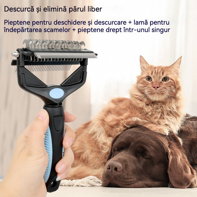 ✨ Perie Multifuncțională 3-în-1 pentru Descâlcirea și Îndepărtarea Părului de Animale: Pieptene Eficient pentru Câini și Pisici