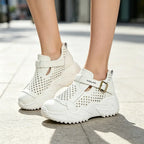【Efect de înălțare invizibil】Pantofi casual eleganți, perforați, respirabili și confortabili