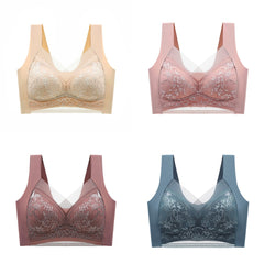 👙✨【Set 4 piese】Sutien damă confortabil, fără cusături, din dantelă elegantă