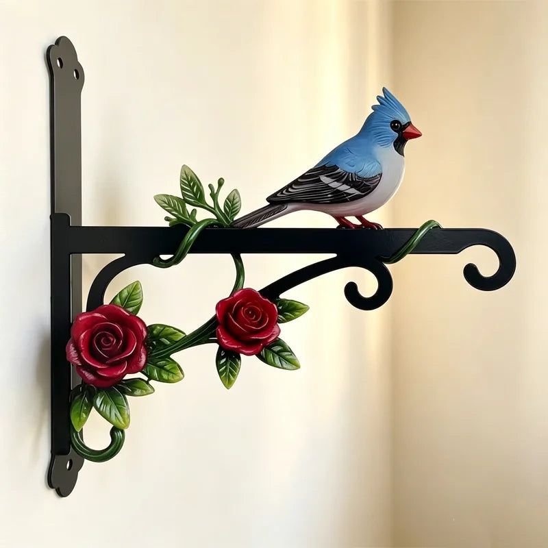 【Decorațiuni de Grădină 2026】Suport de Perete din Fier Forjat pentru Ghivece, Cârlig Decorativ Retro cu Păsări și Flori pentru Curte (6 Modele) ✨