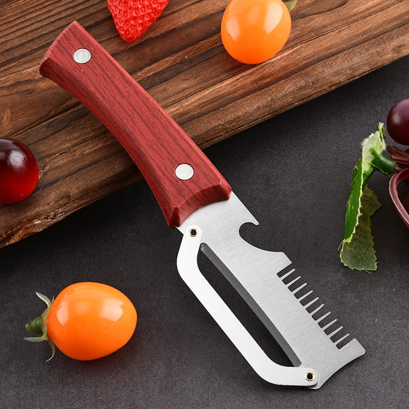 ✅Cumpără 1, primești 1 gratuit (2 articole) 🧅🔪 Curățător de rășini multifuncțional 3 în 1: Curățează, feliază și deschide sticle! 🔥
